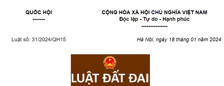 LUẬT ĐẤT ĐAI 2024